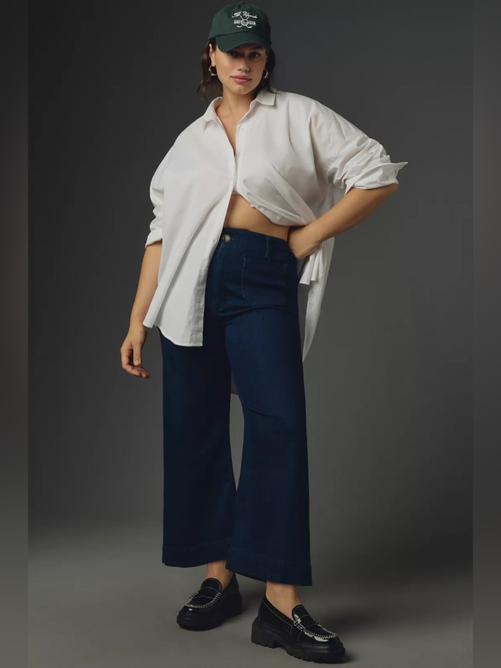 NWT ANTHROPOLOGIE The Colette Crop High Rise Wide Leg Jeans by Maeve 26W - Picture 1 of 16